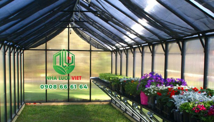 Lưới che nắng giúp cây trồng phát triển tốt trong nhà kính